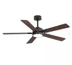 Breezary Charlie 52” Integrated LED Indoor Black Ceiling Fan w/ Light & Remote