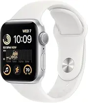 Apple Watch SE (2nd Gen) (GPS, 40mm) Silver Aluminum Case with White Sport Band (Renewed)