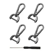Detachable Snap Hook, 5/8 Inch Swivel Clasp for Purse (4 Pack, Black)