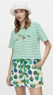 Peter Alexander The Very Hungry Caterpillar Tee & Shorts set Size Large BNWT