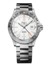 NEW BALL ENGINEER III OUTLIER GMT COSC 40MM WHITE DIAL 1000 GAUSS DG9000B-S1C-WH