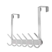 Over The Door Hooks, Stainless Steel Sturdy Door Hanger for Bathroom, Bedroom,Kitchen 1Pack, White
