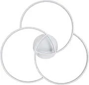 Ceiling Light Fixture, 3000K to 6500K LED Ceiling Light Flush Mount 3 Rings with Remote Control for Bedroom (White)