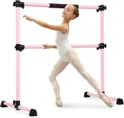 HONEY JOY Portable Ballet Barre, 122cm Freestanding Double Ballet Bar with Ad...