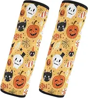 Car Seat Belt Pads 2 Piecing Breathable Seat Belt Shoulder Strap Covers Pad Child Safety Seat Shoulder Strap Cover Car Accessories for Adults Youth Kids S Halloween Holiday