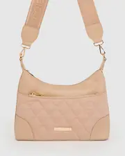 Natural Jess Quilt Crossbody Bag