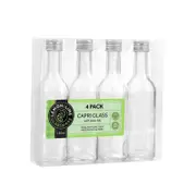 4PK Lemon & Lime 120ml Long Neck Mini Bottle Capri Glass w/ Silver Lid