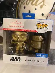 Nip nwt hallmark x marvel & Funko pop star wars GOLd C 3PO R2-D2 ornaments tree