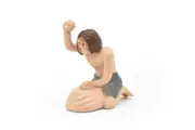 Prehistoric Man with Rock, Caveman, Very Nice Plastic Reproduction 1 3/4"