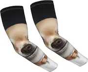 [FHEDVBN] cute chihuahua Arm Sleeves Compression Arm Covers for Men Women Outdoor Sun Sleeves Cooling Sports Sleeve, Black