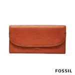 送禮首選★【FOSSIL】CLEO 簡約真皮長夾-咖啡磚紅色 SWL3089213【美國時尚品牌】 附防塵袋+提袋【全館滿額折價★FOSSIL全系列包夾送美妝蛋】