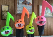 Blacklight Music Note Ventriloquist Puppet Set of 4 -Music Ministry