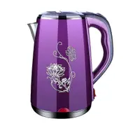 Stainless Steel Electric Kettle Double Wall Tea Kettle 2.3l Fast And Quite Boiling Auto Shut-off Protection Purple