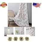 Elegant 63 Inch Purple Birds Print Curtains - Light Filtering Grommet Set