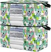 sanluoli 60L 2 Pack Shoe Organizer Under Bed with Reinforced Handles, clear window Clothing Storage Closet