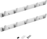 iDopick 2 Pack Coat Rack Wall Mount Coat Hanger 5 Hooks Modern Heavy Duty Hanging Rack Metal Bathroom Hook for Hats Kids Clothes Bags Purses Caps Closet