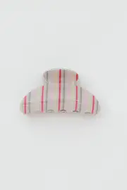 Grey Stripe Claw Clip