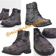 NEW TIMBERLAND PREMIUM 6 IN BLACK CAMO IRIDESC BOOTS SIZE 10M