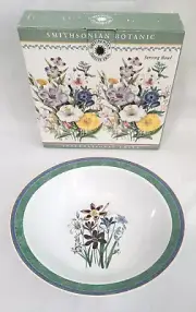 1996 Smithsonian Botanic 9 Inch Serving Bowl Floral Pattern NOS