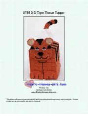 Tiger 3-D Tissue Topper-Plastic Canvas Pattern or Kit