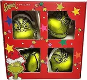 The Grinch Christmas Tree Decoration Dr Seuss Baubles Home Decor Hanging Seasonal Decoration Festive Item NEW (Pack Of 4 Grinch Face Baubles)