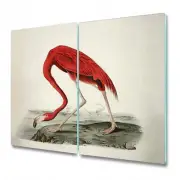 Glass Kitchen Chopping Board Worktop Saver Marching Flamingo Vintage 2x30x52