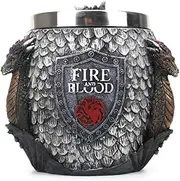 Mug, Beer Coffee Mug,Personalise Engraved Style Beer Mug Mug,House Blood and Fire Stainless Dragon Steel Resin Beer Tankard Coffee Cup Mugs 400Ml