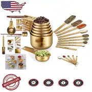 Copper Plated Measuring Cups & Spoons Set of 21 - Baking Precision Made Stylish