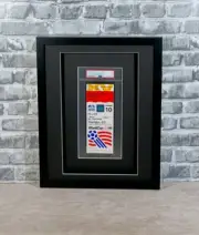 BLACK SHADOW BOX/FRAME FOR PSA GRADED TICKETS W/2 ACID-FREE MATS & UV PROTECTON!