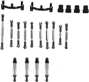 RC Car Pull Rod Kit Aluminum Alloy Shocks Absorber Set for WPL C24 C14 C14K C24K - Upgrade Spare Parts for Remote Control Car (Black)