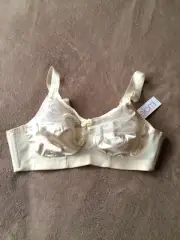 Elomi 38C Kristie Satin Lace Embroidered Ivory Soft Cup Bra Style 5850 Nwt
