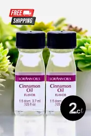 LorAnn Cinnamon Oil Super Strength Flavor - 1 Dram (Pack of 2) | Kosher, Vegan