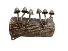 Wall Mounted Clothes Hanger, Entryway Shelf With 4 Hooks Mushrooms Forged metal