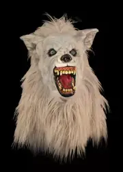 White Lycan Werewolf Howling Wolf Halloween Mask