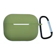 For AirPods Pro 2nd Gen Case, Protective Silicone Cover, Snap Hook, Matcha Green