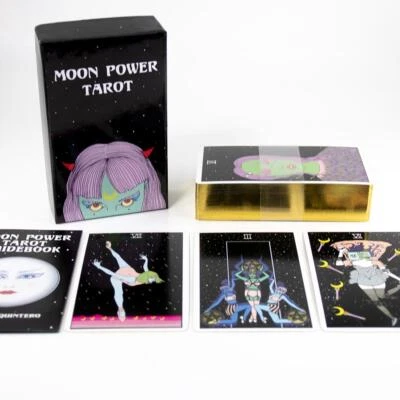 Moon Power Tarot Deck 78 Cards Full Color Edge Printing Divination Box Guidebook