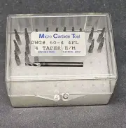 23pc 4° Solid Carbide Tapered End Mill .06" ⅛" Shank Micro 4 Degree Machinist