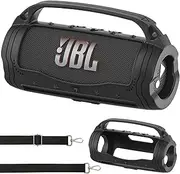 Silicone Cover Case for JBL Flip 7 Portable Bluetooth Speaker, Accessories for JBL Flip 7 Bold Pro AI Sound Bluetooth Speaker Protective Case with Silicone Handle (Black)
