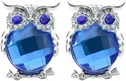 Earring Hoop,Nose Lip Rings,Stud Earrings,Earrings for Girls, Stud Earrings Stereo Owl Stud Earrings Diamond Glass Crystal Stud Earrings Jewellery Gift (Color : A, Size : One Size)