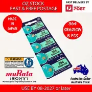 5x MURATA (ex-SONY) SR621SW 364 1.55v Button Coin Cell Silver Oxide Battery FAST