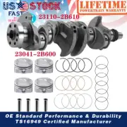 23110-2B610 Crankshaft + Piston & Rings Kit For Hyundai Accent Kia Rio Soul 1.6L (for: Hyundai)