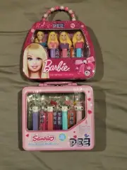 Pez BARBIE And HELLO KITTY Collectible Tins With Handles