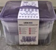 LOCK BOX 100 Piece Food Storage Container Set PURPLE (50 Lids/50 Containers)