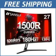 Ultra-Responsive 27" 180Hz Curved Computer Monitor with Anti-Flicker Technology