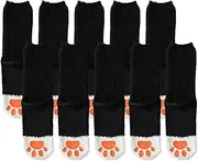 [Jaksairos] Fuzzy Slipper Socks For Women 5/10 Packs Carpet Cat's Claw Non-Slip Coral Fleece Socks High Leg Thermal Sleep Socks
