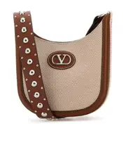 Valentino Antibes Logo Plaque Bucket Bag One size Brown