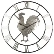Willow & Silk Metal Round 60cm Roman Numeral Rooster Analogue Wall Clock