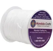 Mandala Crafts White Nylon Satin Cord - 1mm for Jewelry Making Macrame 109 Yards