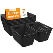 Plastic Storage Basket Pack Stackable Storage Bins for Organizing, Multi 7
