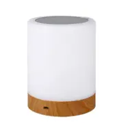 USB Charging LED Dimmable Colorful Night Lamp Wood Grain Bed Light Home Office Decoration Gift Colorful + Warm Light 4W
